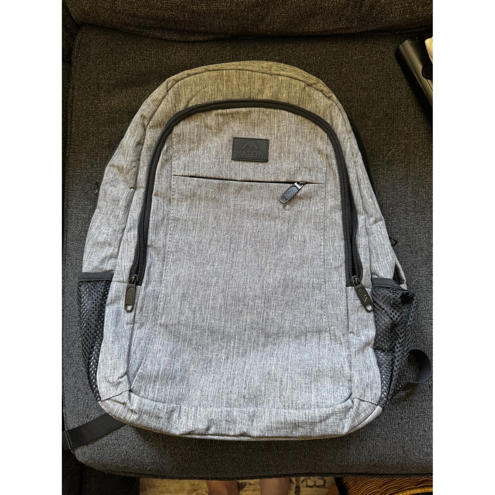 Matein Travel Laptop Backpack Gray Heather USB Charging‎ Port Commuter Bag
